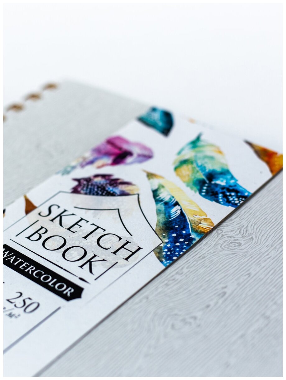 Скетчбук Малевичъ для акварели White Swan, серый, Torchon, 250 г/м, 16х16, 20л